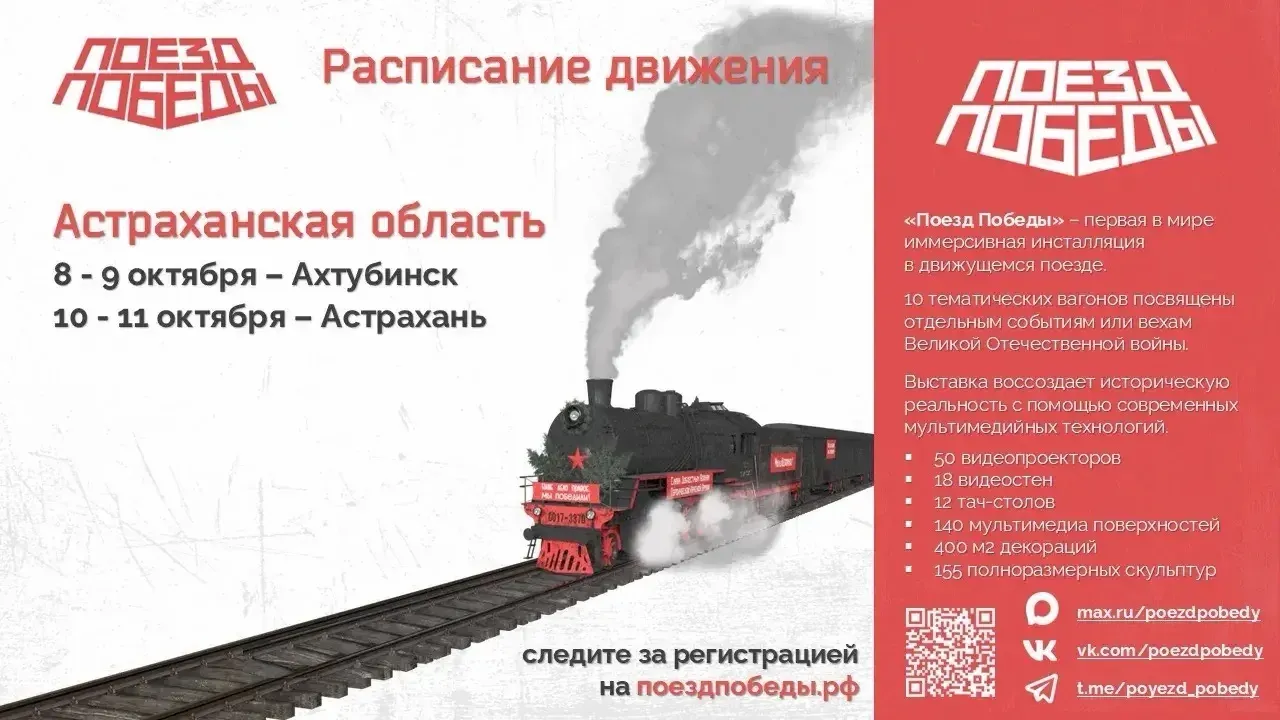 «Поезд Победы» посетит Ахтубинск и Астрахань в октябре — Астрахань Сейчас