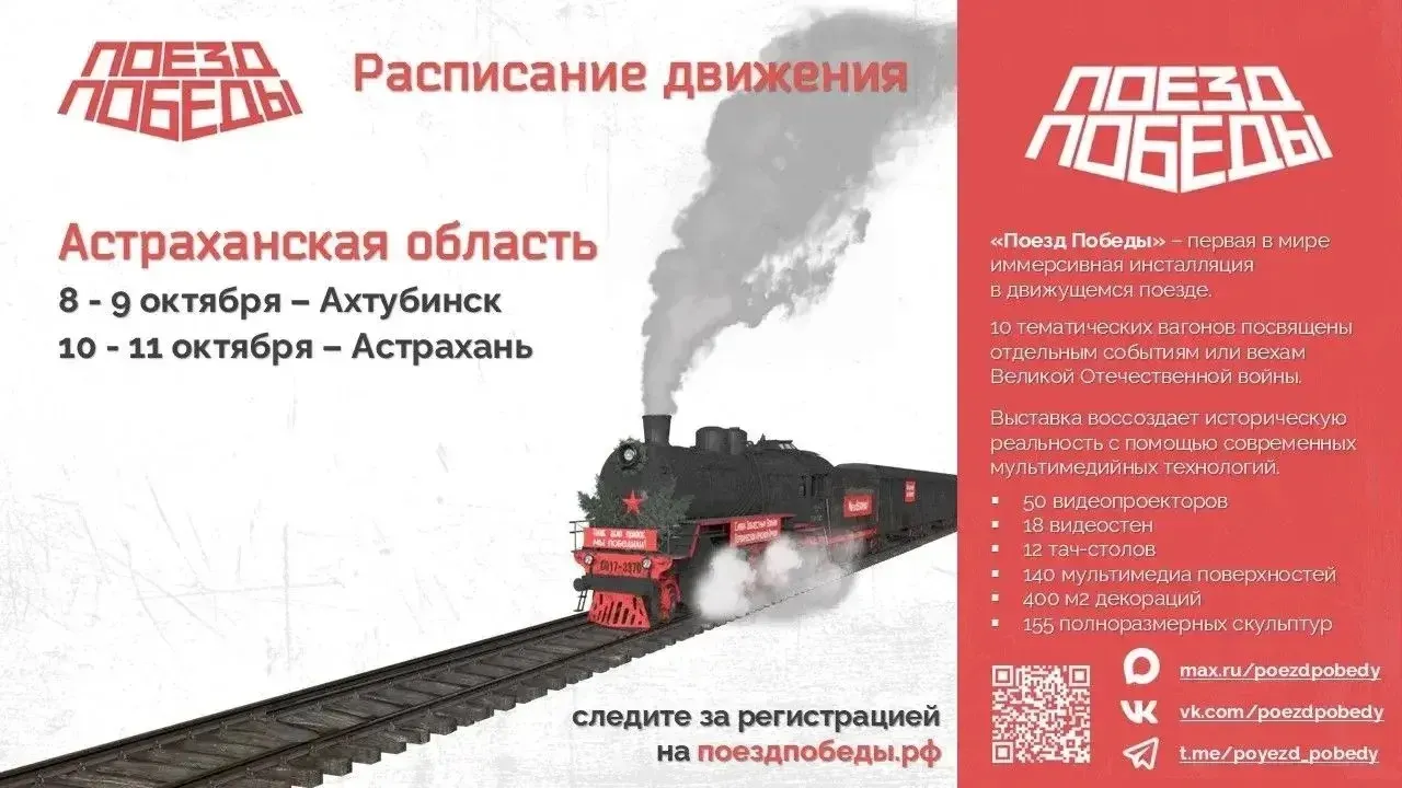 «Поезд Победы» приедет в Ахтубинск и Астрахань в октябре — Астрахань Сейчас