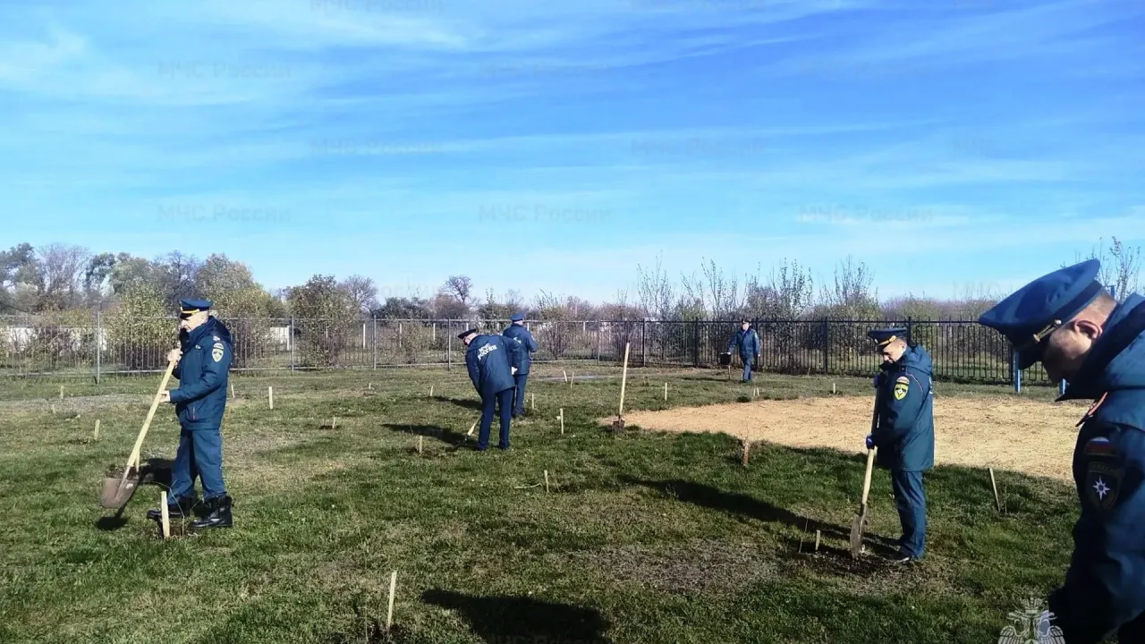 В Прохоровке сотрудники МЧС заложили парк к 100-летию пожарного надзора — Белгород Сейчас