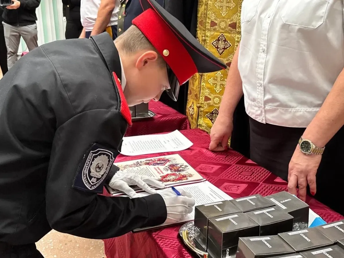 57 воспитанников Ангарского казачьего кадетского корпуса принесли клятву кадета