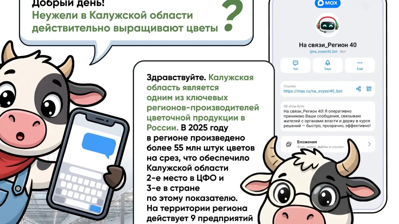 В Калужской области вырастили более 55 млн цветов на срез в 2025 году — Калуга Сейчас