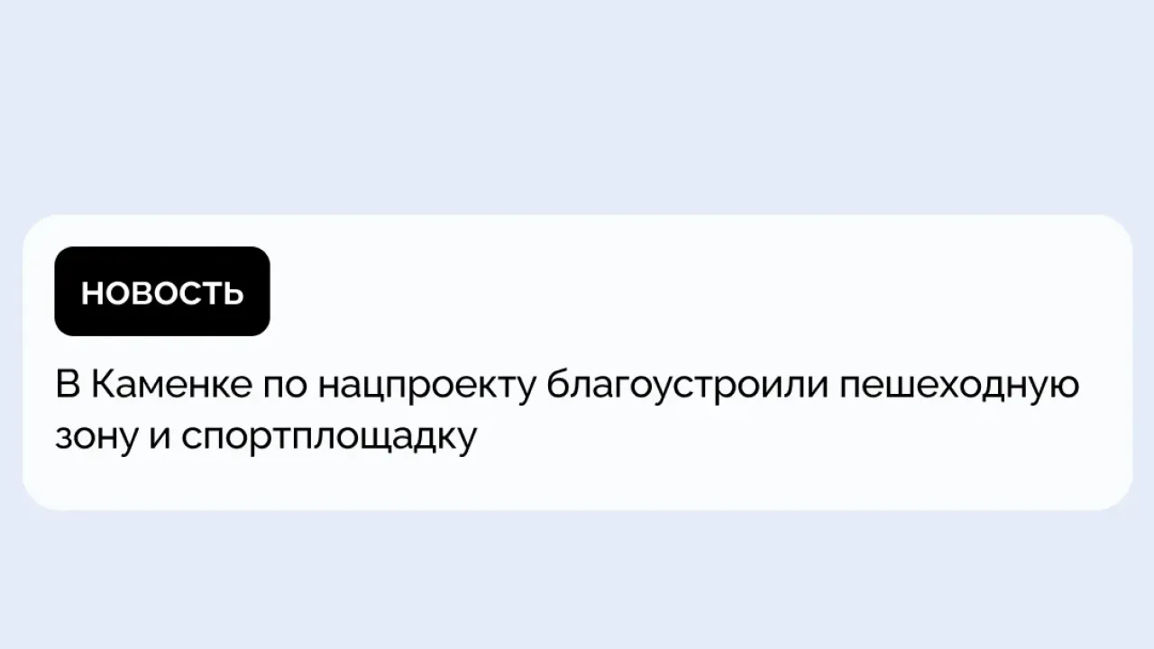 В Каменке завершили благоустройство пешеходной зоны и спортплощадки — Пенза Сейчас