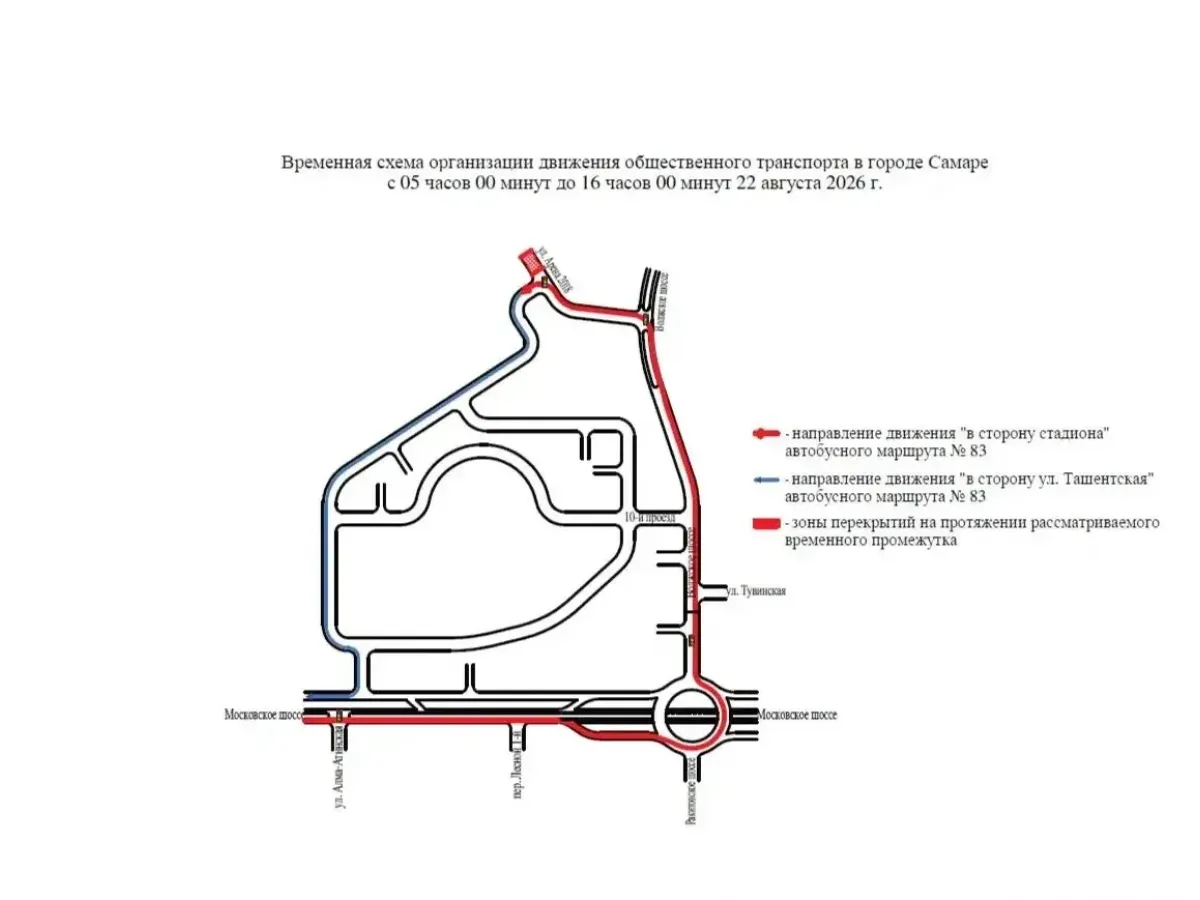 Временное ограничение движения транспорта в Самаре
