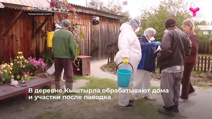 В деревне Кыштырла Тюменской области дезинфицируют затопленные паводком участки — Тюмень Сейчас