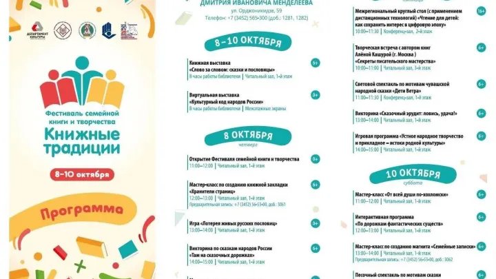 Семейный фестиваль «Книжные традиции» пройдет в библиотеках Тюмени — Тюмень Сейчас